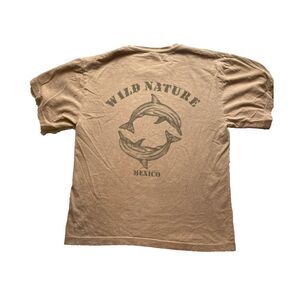 VTG Riviera Maya Shirt Adult Medium‎ Brown Dolphin Wild Nature Single Stitch 90s